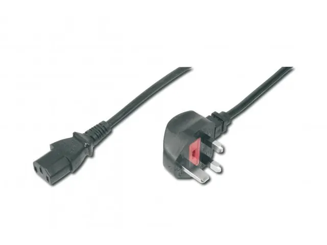 Stroomkabel UK-stekker 90° haaks C13 mannelijk/vrouwelijk 1,8m