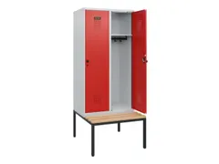 locker met bank,HxBxD 1950x800x815mm,2vak,vak B 400mm,draaigrendel