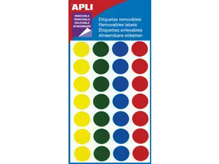 Apli Verwijderbare Etiketten Cirkel Ø15mm (b x h), 112 Stuks - 1