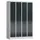 Dubbeldekse garderobekast 1800x1185x500mm 4x2vak klink RAL7035 RAL7016