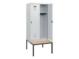 locker met bank,HxBxD 1950x800x815mm,2vak,vak B 400mm,draaigrendel