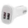 Dubbele USB autolader dual USB 24W/4.8A 2 poorts wit