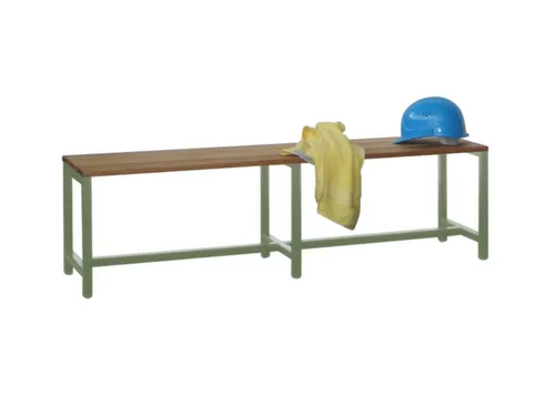 omkleedbank,LxD 1500x370mm,houten lijst beuken,onderstel RAL6011