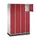 lockerkast,RAL 7035/RAL 3003,HxBxD 1950x1220x500mm,4x4vakken,cil.-slot