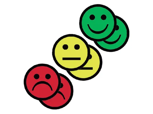 Magneet smiley 25mm 2x geel 2x groen 2x rood