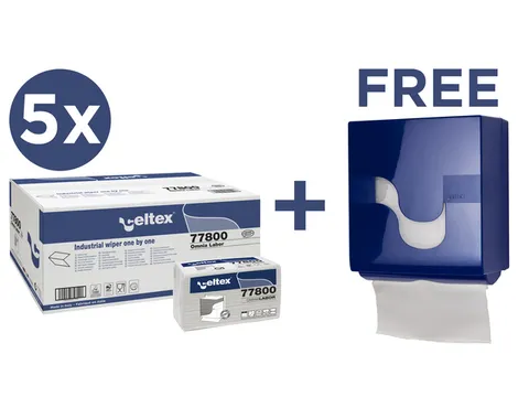 Voordeelbundel Celtex handdoekpapier met gratis Omnia Labor dispenser