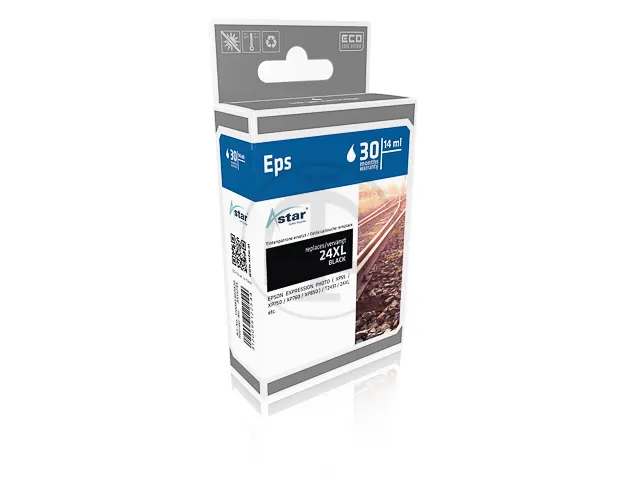 As15245 Astar Epson T2431 Xp Inkt Zwart Hc Rebuilt 500Pagina's Chip