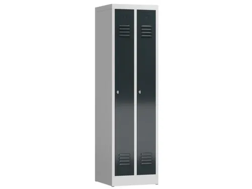 garderobekast,HxBxD 1800x500x500mm,2vak,klink,sokkel,romp RAL7035