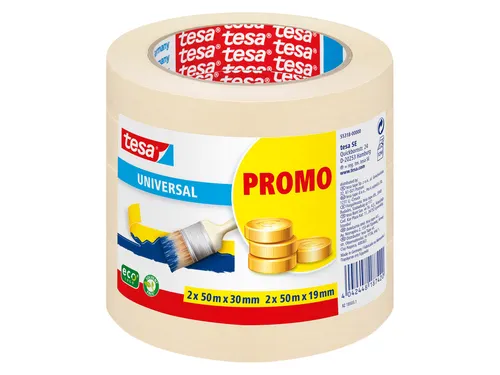 Afplaktape Tesa 55318 basic promo 2x19mm+2x30mmx50m