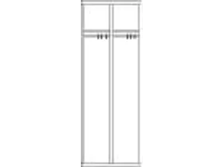 garderobekast,HxBxD 1850x600x500mm,2vak,RAL7035,front RAL5010 - 5