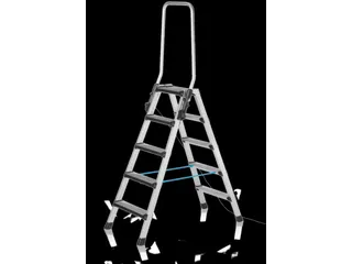 trapladder,NL,beide zijden,2x5treden,m. bekleding,balk L 1,38m - 1