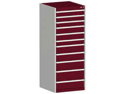 ladekast HxBxD 1600x650x650mm 11laden RAL7035 front RAL3004