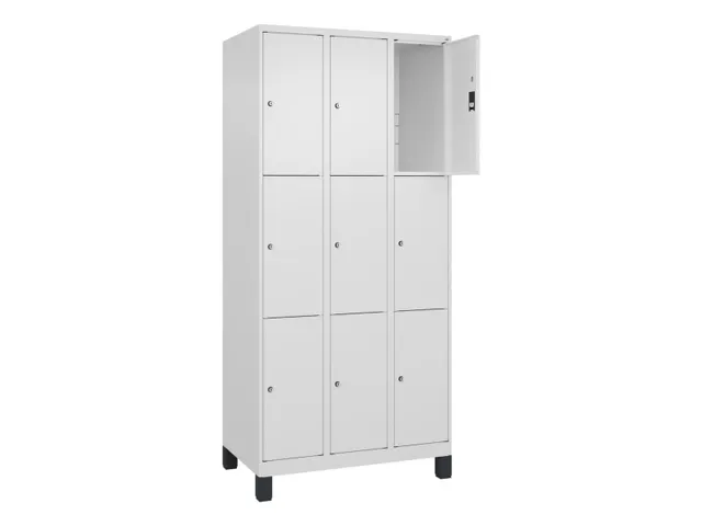 lockerkast,HxBxD 1950x900x500mm,3x3vakken,vak B 300mm,cil.-slot,voeten