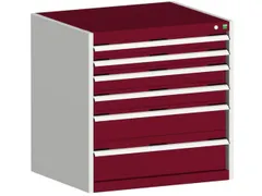 ladekast 800x800x650mm 6laden zware lasten RAL7035 front RAL3004