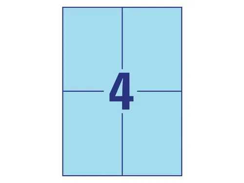 Gekleurde Etiketten Avery Zweckform 105x148mm A6 Blauw 400 stuks