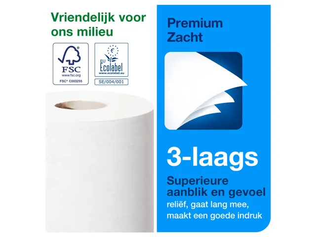 Toiletpapier Tork T4 110316 3-Laags Premium 250 vel 8 Rollen