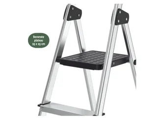 Huishoudtrap BRASQ 4 treden aluminium SLA400 zilver - 3