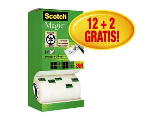 Plakband Scotch Magic 810 19mmx33m onzichtbaar mat 12+2 gratis - 4