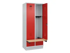 locker met bank,HxBxD 1950x800x815mm,2vak,vak B 400mm,cilinderslot