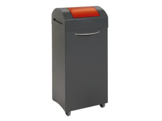 Afvalbak 75 Liter 840x380x320mm Plaatstaal 2 Wielen Klep Rood - 1