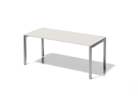 bureau HxBxD 740x1800x800mm blad grijswit 4-voeten zilverkleurig