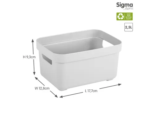 Sigma Home opbergbox 2,5L wit - 17,7x12,8x9,3cm