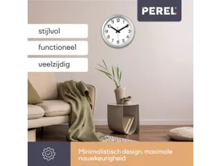 Aluminium Wandklok Ø 30cm cijferaanduiding DCF - 7