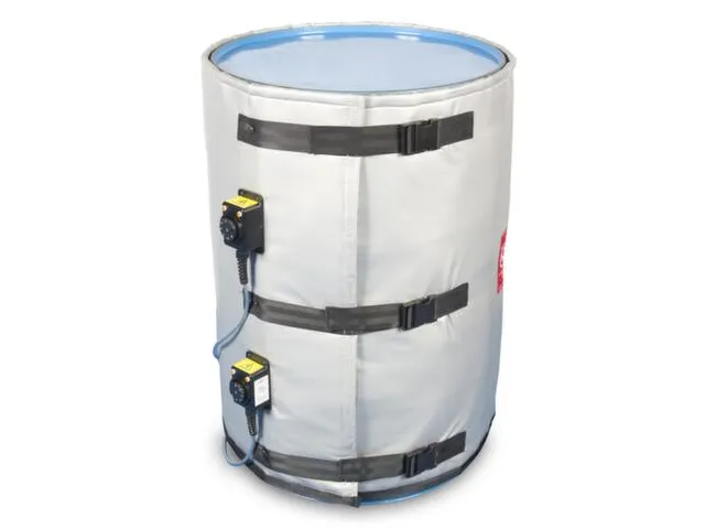 Verwarmingsmantel,V. 200L Vat,Buiten Glasvezel/Silicone,Zilverkleurig