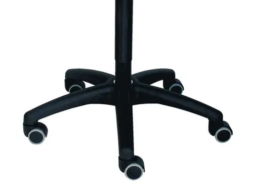 Draaikruk 490-680mm Zwart Kunstleer Gasveer Chroom Voetkruis Wielen
