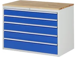ladekast 825x1145x650mm 5laden cilinderslot RAL7035 RAL5010 beuken