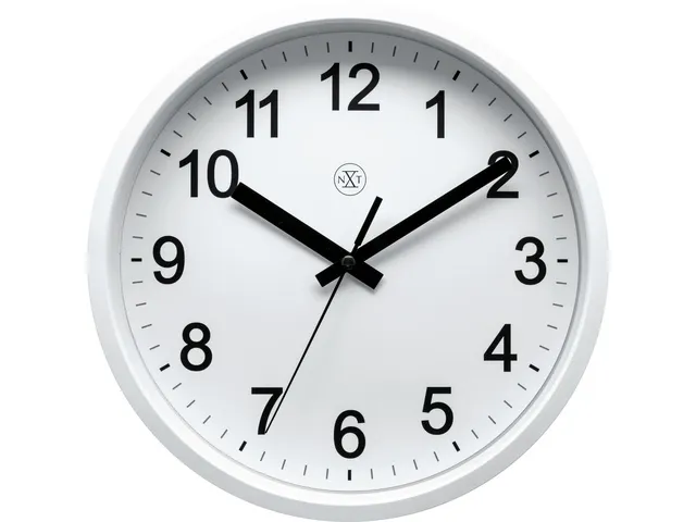 wandklok NXT diam. 25,5 kunststof wit, witte wijzerplaat