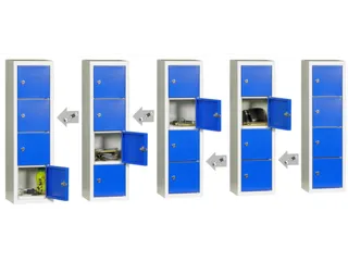lockerkast,HxBxD 778x225x200mm,1x4vakken,RAL7035,front RAL7035 - 3