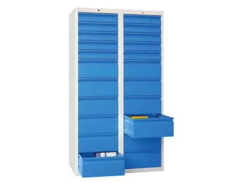 ladekast HxBxD 1800x1000x500mm 22laden RAL7035 front RAL5012