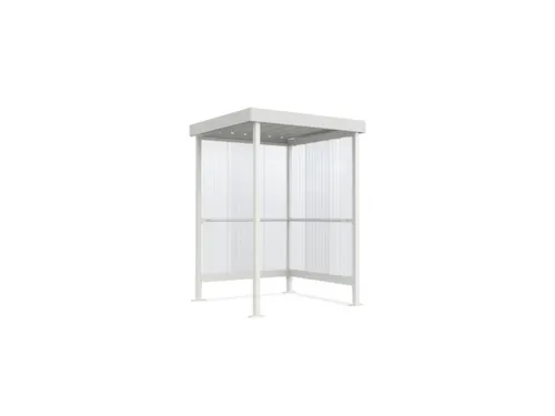 rokersoverkapping,HxBxD 2360x1720x1580mm,wanden gegolfd polycarbonaat
