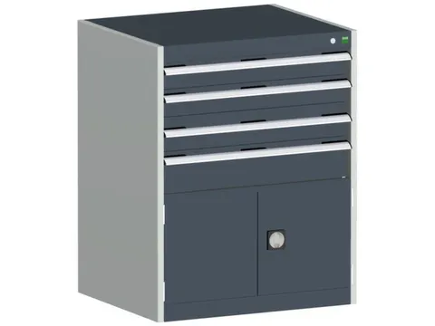 ladekast HxBxD 1000x800x750mm 5laden romp RAL7035 front RAL7016