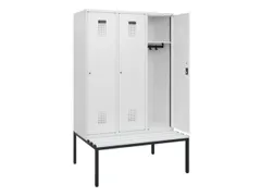 locker met bank,HxBxD 1950x1200x815mm,3vak,vak B 400mm,cilinderslot