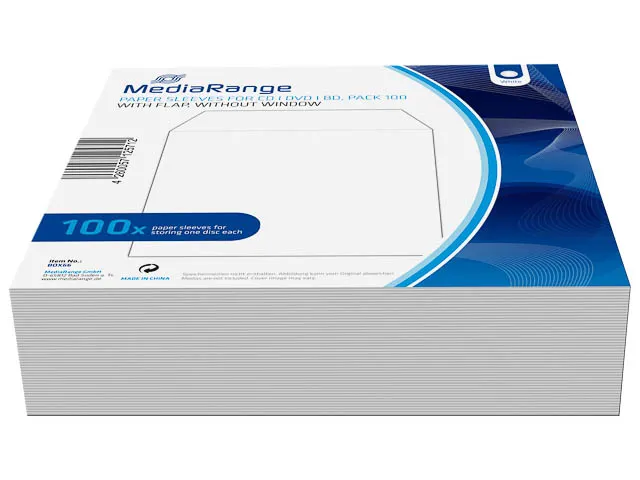 MediaRange BOX66 Papieren CD hoezen met klep Wit 100 stuks