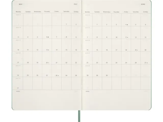 Agenda 2027 Moleskine 18M Planner Weekly 7dagen/1pagina large hc sage