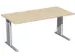 Bureau C-Poot Hxbxd 680-800x1600x800mm Esdoorn Decor zilverkleurig