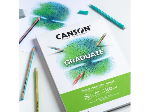 Tekenpapier Canson Graduate Drawing 30vel 160gr A4 helderwit