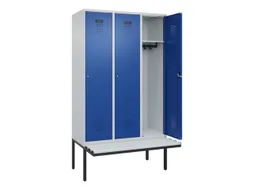 locker met bank,HxBxD 2120x1200x815mm,3vak,vak B 400mm,cilinderslot