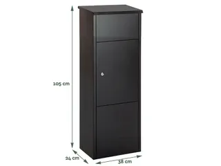 Pakketbrievenbus BRASQ 105x38x24cm PB400 Zwart - 3