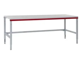 paktafel,HxBxD 690-960x2000x800mm,blad lichtgrijs,4voeten van staal - 2
