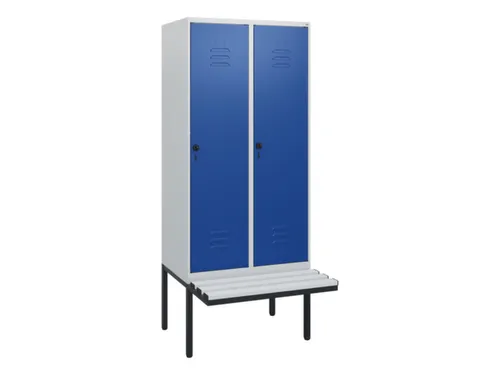 locker met bank,HxBxD 1950x800x815mm,2vak,vak B 400mm,draaigrendel