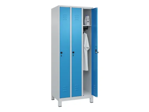 locker,HxBxD 1950x750x500mm,3vak,vak B 250mm,draaigrendel,voeten