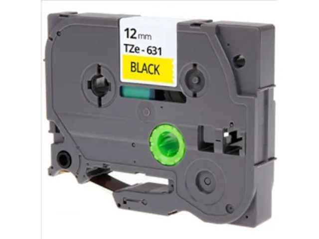 Ruban étiqueteuse compatible Brother TZE-631 19mm noir sur jaune