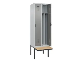 locker met bank,voor scheiding van kleding,HxBxD 2120x600x815mm,2vak - 1