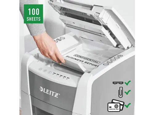 Papiervernietiger Leitz IQ Auto+ Small Office 100 P-4 snippers 4x28mm