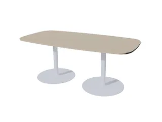 Linesto vergadertafel 200x100 deens ovaal lichtgrijs 25mm alu - 1