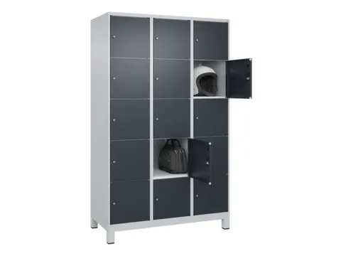lockerkast,HxBxD 1950x1200x500mm,3x5vakken,vak B 400mm,cil.-slot